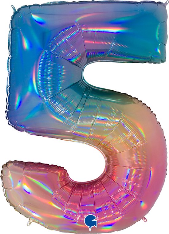 Folieballon - numbers - 40" - rainbow - 5