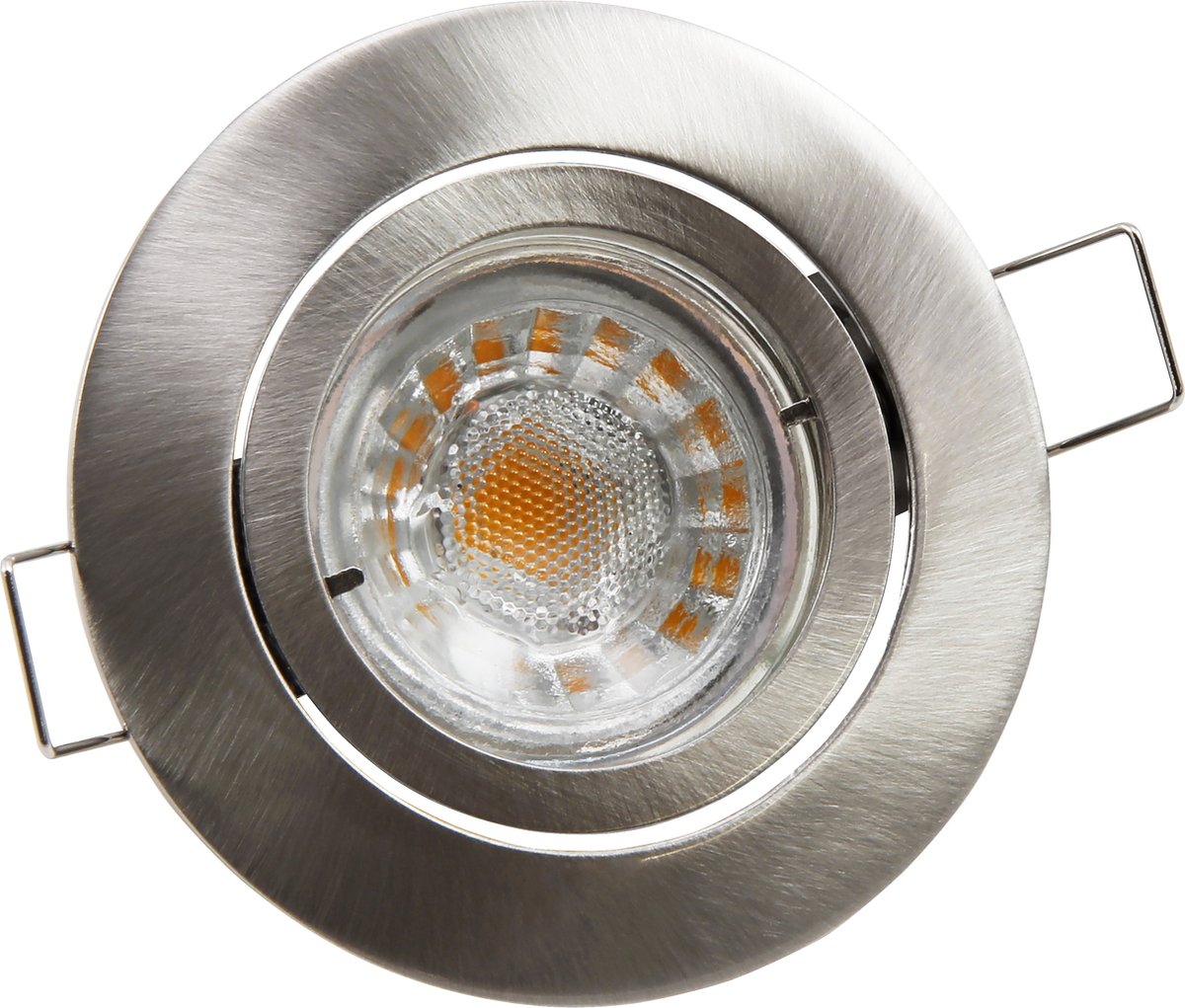 Inbouwspots LED IP20 - Inbouwspot geschikt voor binnen - plafondlamp 3000K Ø82MM - Armatuur met met LED lamp Helder 400 lm - Wit