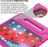 Hoes geschikt voor iPad 10.9 2022 - Screen Protector GlassGuard - Kinder Back Cover Kids Case Hoesje Roze & Screenprotector