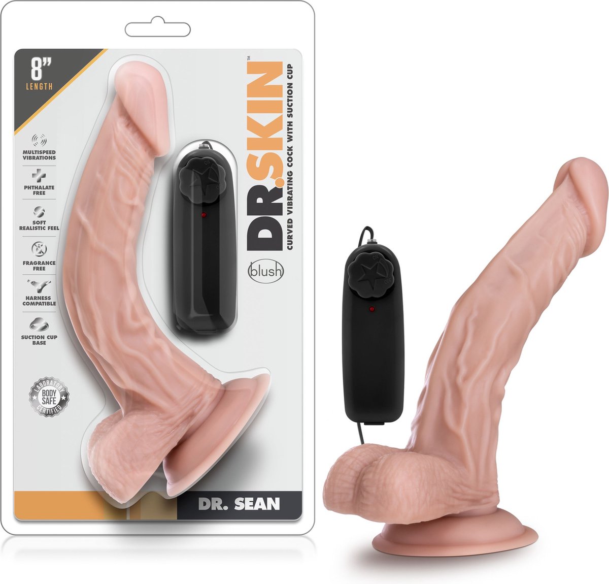 Goedkoopste Dr. Skin - Dr. Sean Vibrator Met Zuignap 20 cm - Vanilla