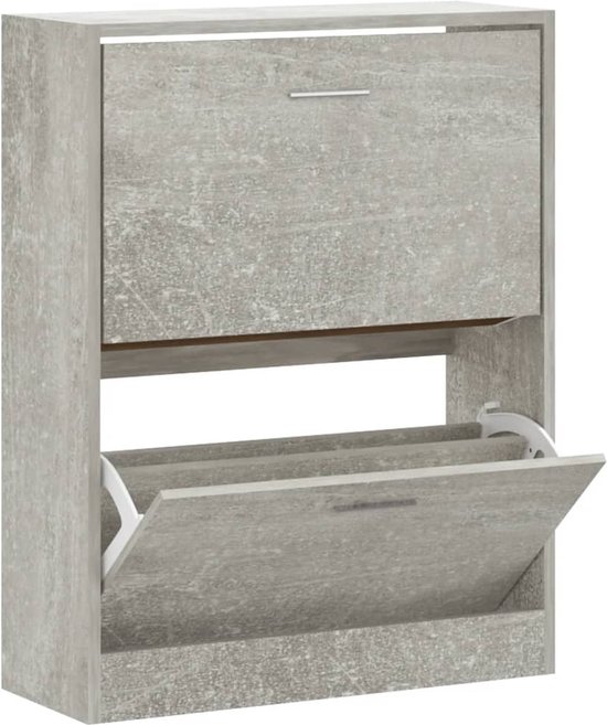 vidaXL-Schoenenkast-63x24x81-cm-bewerkt-hout-betongrijs
