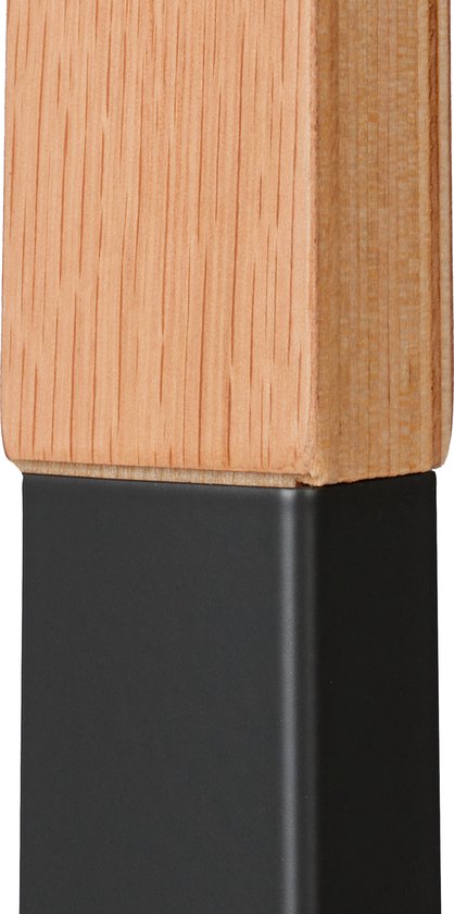 dressboy modern - 107 x 48 x 20 cm - staal - houtlook - slaapkamer - zwart-natuur