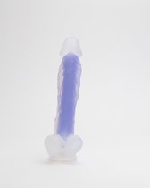 Playbird® - Glow in the dark XXL dildo - 26 cm - paars - sterke zuignap - flexibel