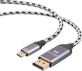 NÖRDIC USBC-N1231 USB-C naar DisplayPort 1.4 kabel - 8K30Hz - 32,4Gbps - 3m - Zwart