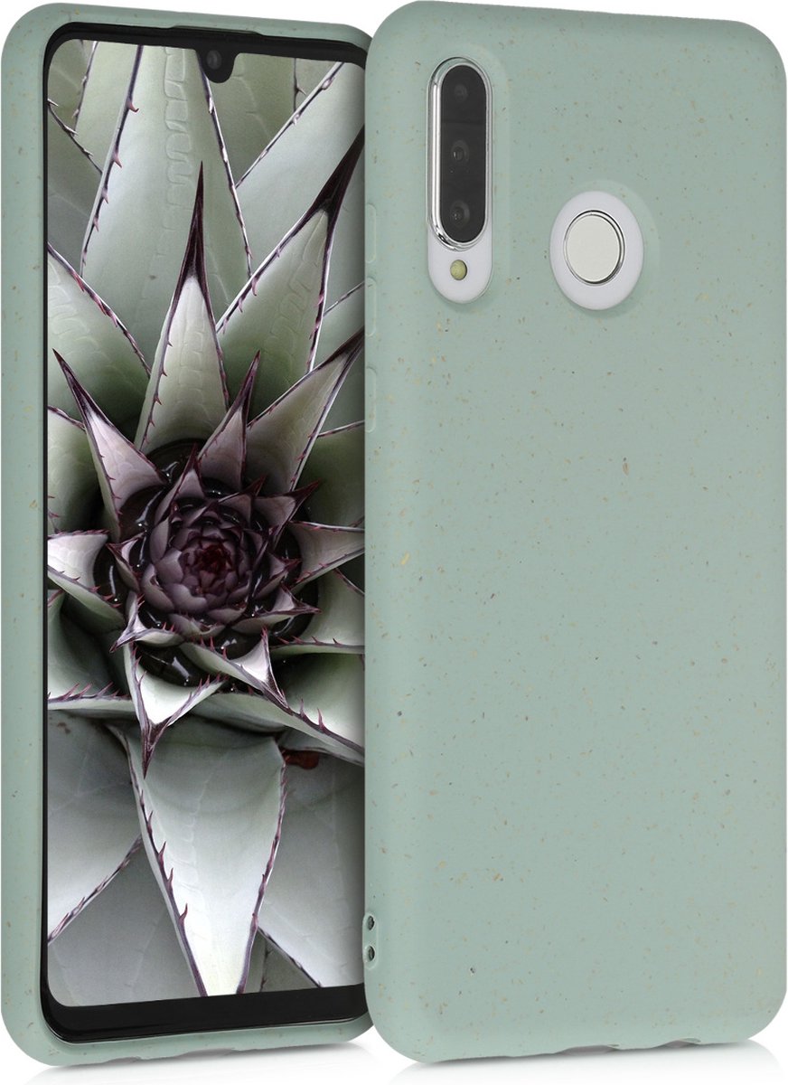kalibri telefoonhoesje geschikt voor Huawei P30 Lite hoesje - Flexibele case van tarwestro - Back cover in mintgroen