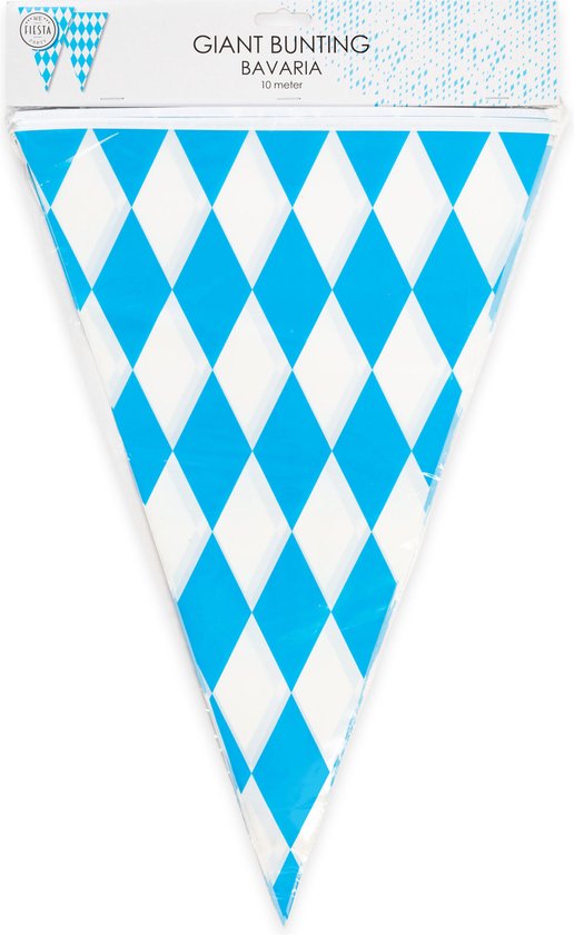 3x Mini drapeau ligne bleu/blanc 3 mètres - 10x 15cm - Oktoberfest - Bière  - party à