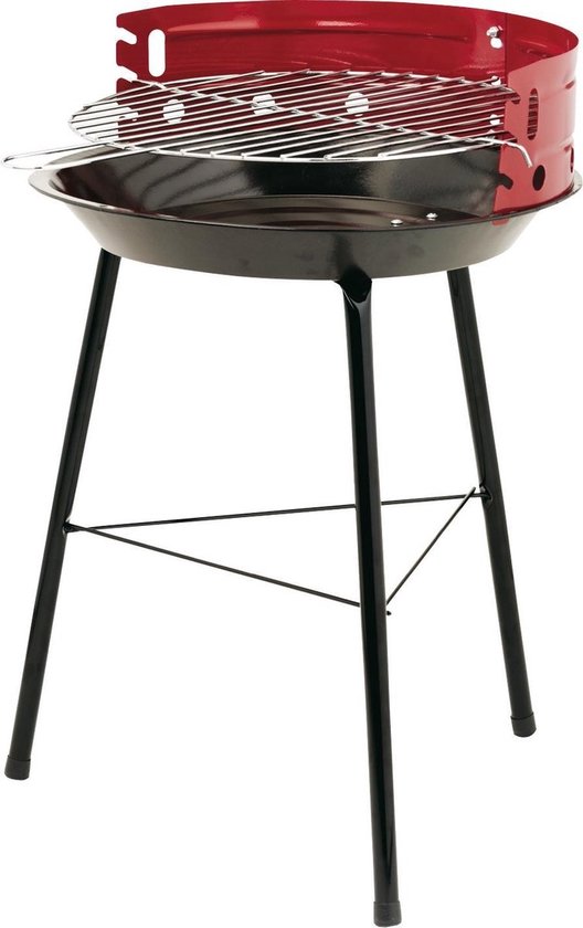 Houtskoolbarbecue Ø38 cm - Halfopen - Zwart / Rood - BBQ van Merkloos — afbeelding 2