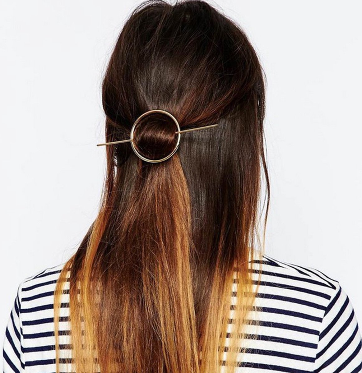 Haar accessoire Trendy cirkel vorm bruiloft gala feestje, zilverkleurig