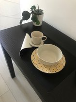 Set de table lavable de Luxe - Rectangulaire 45cmx31cm - double face - Skai noir/blanc - Par lot de 12 pièces