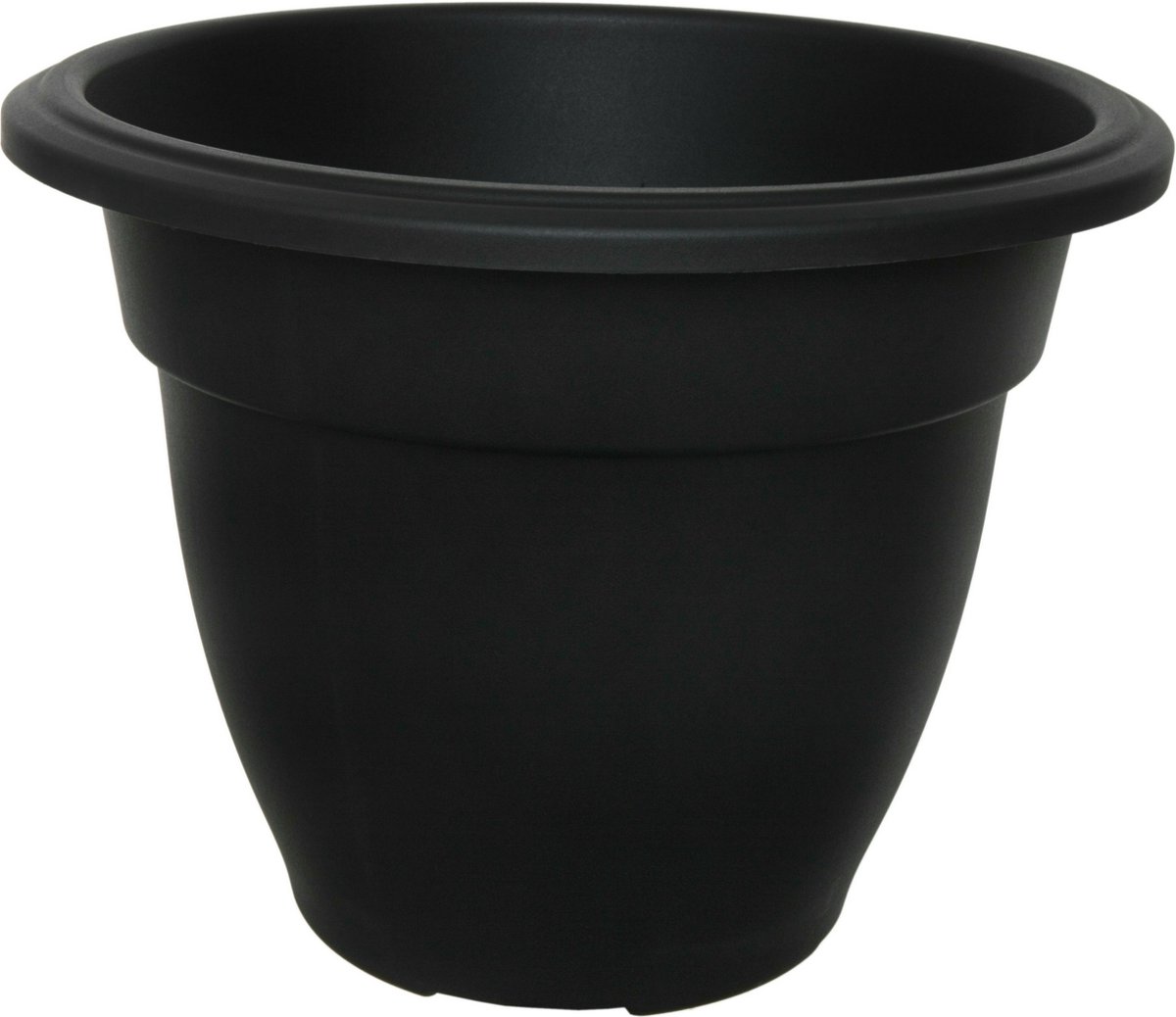 Whitefurze Buiten plantenpot/bloempot/planter - zwart - kunststof - D30 x H23 cm