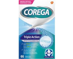 Corega Triple Action Reinigingstabletten voor gebitsprothese (3 x 66 ) - 198 stuks