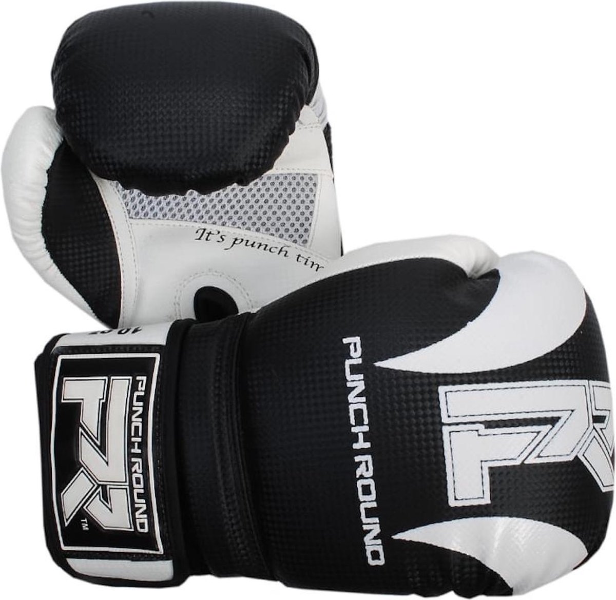 Punch Round Bokshandschoenen SLAM Mat Carbon Zwart Wit - 16 OZ