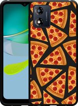 Cazy Hoesje Zwart geschikt voor Motorola Moto E13 4G Pizza Party
