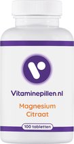 Vitaminepillen.nl | Magnesium Citraat | Tabletten | 100 stuks | Gratis verzending | Best opneembare vorm, oa. goed voor energiestofwisseling en zenuwstelsel.