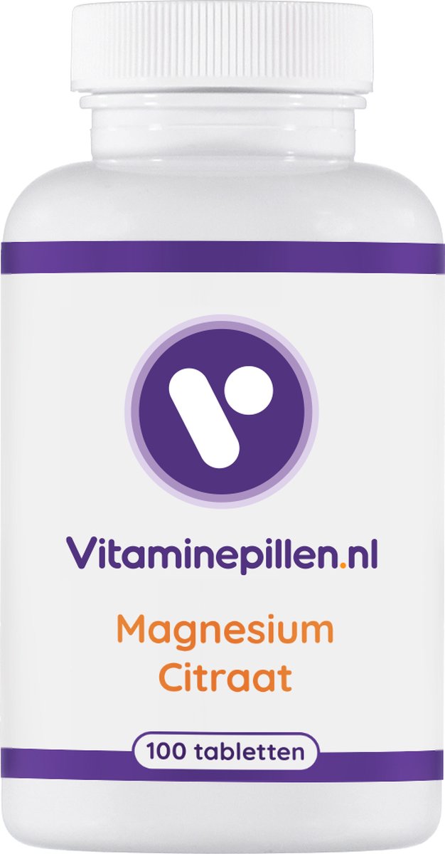 Goedkoopste Vitaminepillen.nl | Magnesium Citraat | Tabletten | 100 stuks | Gratis verzending | Best opneembare vorm, oa. goed voor energiestofwisseling en zenuwstelsel.