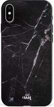 xoxo Wildhearts Marble Black Mood - Single Layer - Hardcase hoesje geschikt voor iPhone X / Xs hoesje zwart - Zwarte shockproof case geschikt voor Apple iPhone 10 / Xs hoesje marmer - Zwart