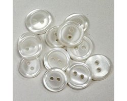 10 overhemdknoopjes - overhemdknopen transparant - 2gats - 12mm - knopen - knoopjes - shirt button