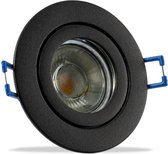 IP44 LED Inbouwspot Neveah - badkamer of buiten - Ronde spot - Zwart - Extra Warm Wit - 2700K - 4Watt - Philips