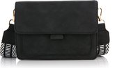 Michelle Bags & Accessories - Compact schoudertas - crossbody tas - dames - cadeautip - zwart - geweven schouderriem