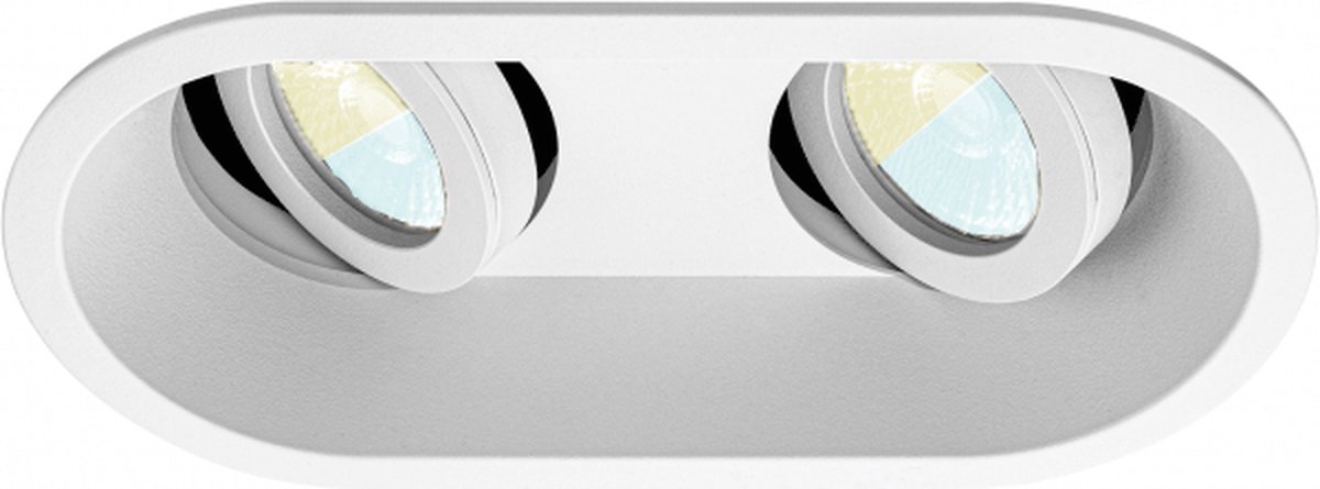 Inbouwspot Kiefer met Philips HUE White Ambiance - spot - Wit - dubbele verdiepte spot - Voor binnen / woonkamer / keuken / slaapkamer - IP20 - GU10 - Buitendiameter: Dubbele spot - boorgat: Vierkante uitsparing - min. Inbouwdiepte: 90MM