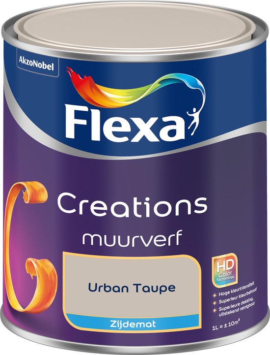 Flexa creations muurverf zijdemat - Urban Taupe - 1l