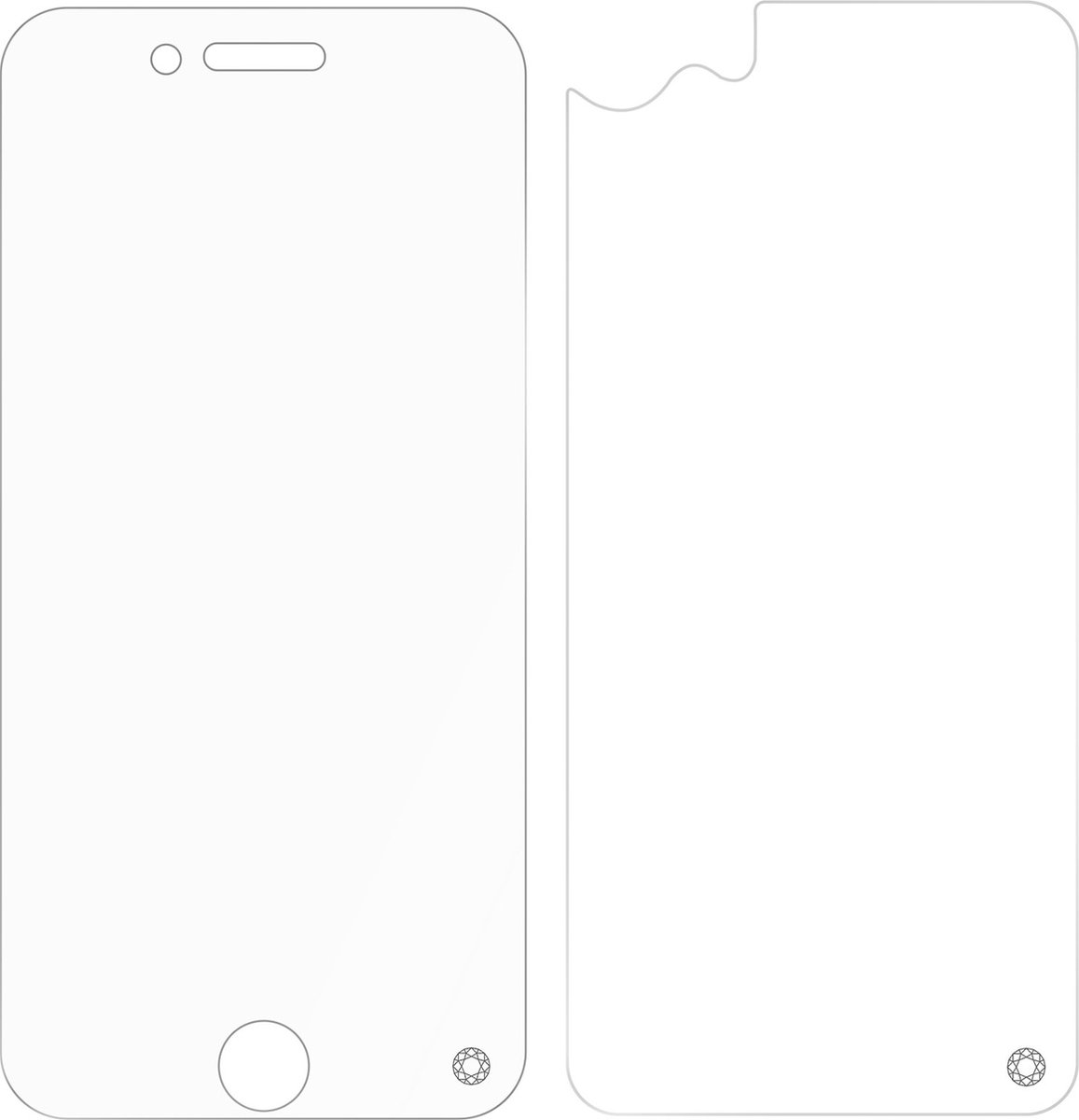 Force Case, Screenprotector geschikt voor iPhone 8 - [360° Protection] Anti-Fingerprint, Transparant