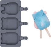 We Might Be Tiny - Frosties Charcoal - Moules à glace en silicone - Moule à crème glacée - Ours - Lapin - Chat - Grijs