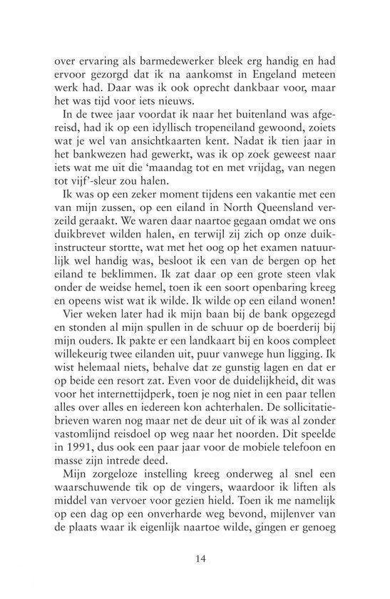 Tekstpagina met een verhaal over een reis naar een eiland.