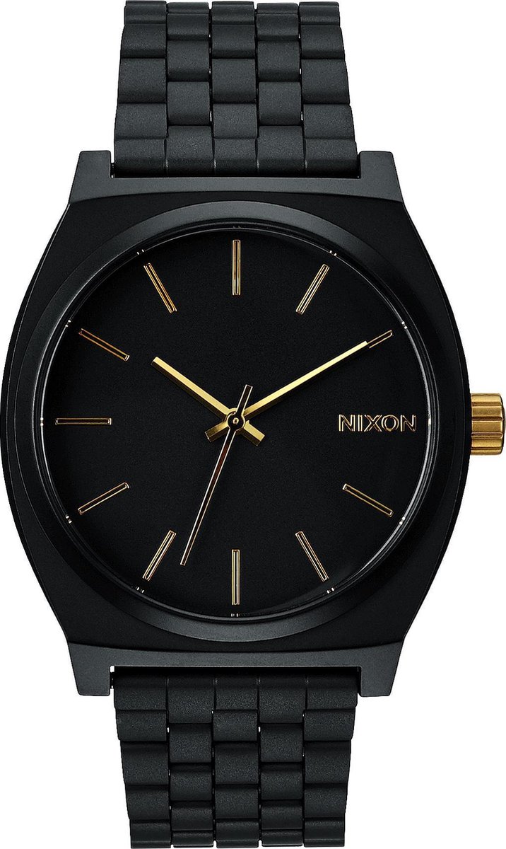 Nixon The Time Teller Matte Black-Gold horloge A0451041