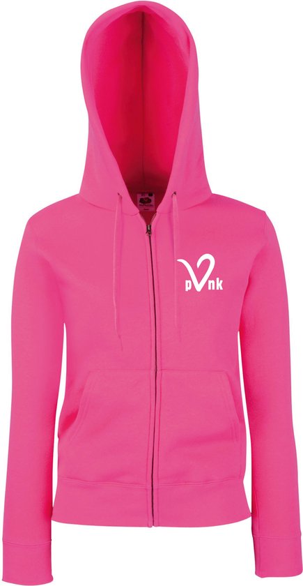 Pink sweater met kap voor dames | Hoodie jacket | maat Large | bol.com