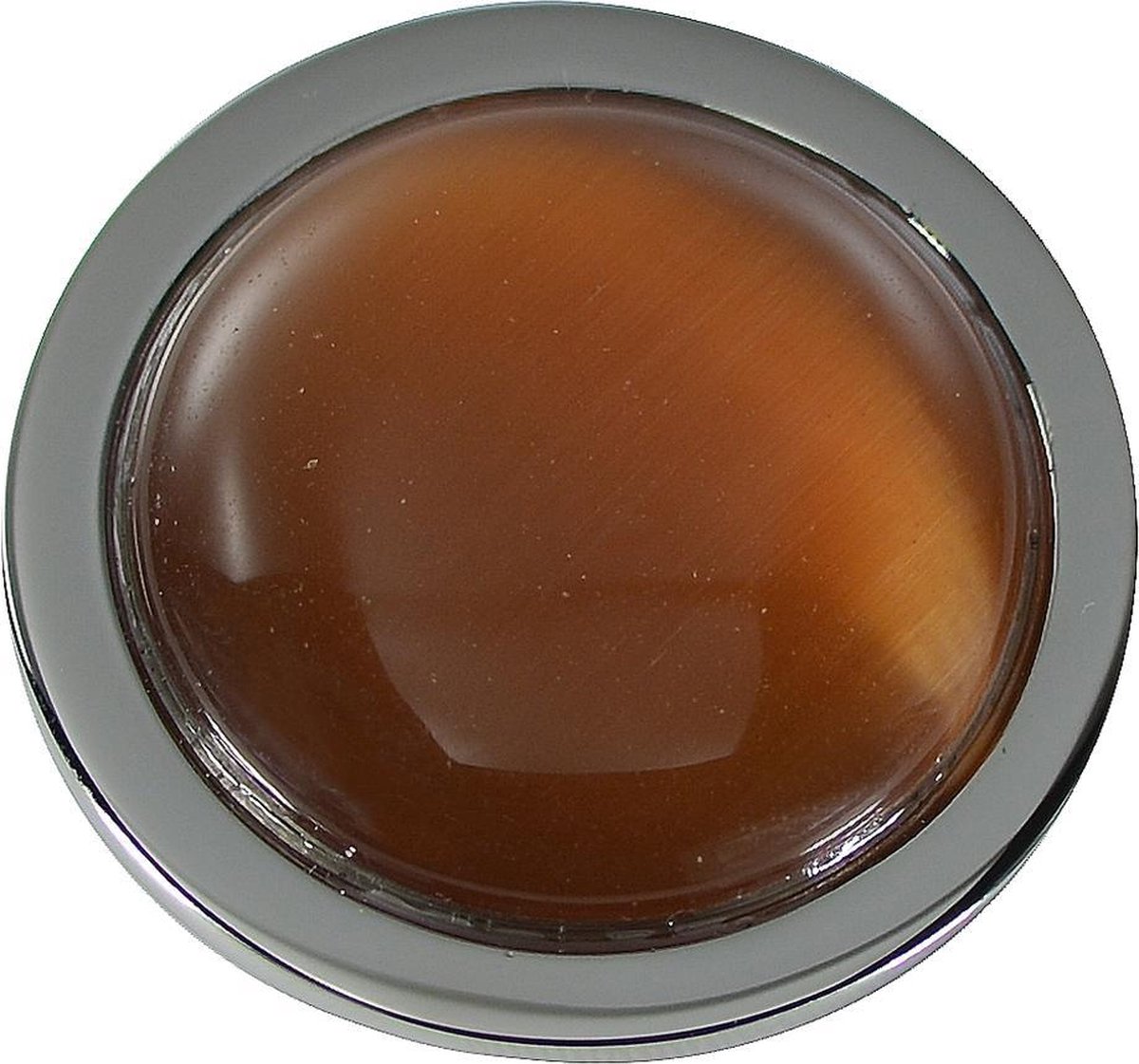 Quiges - Munthouder Munt 25mm Cat's Eye Lichtbruin Zilverkleurig - EPRS053