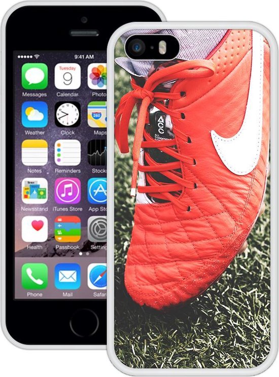 Case Creatives Telefoonhoesje Nike Football -  iPhone 5, 5s, SE Wit -  Handgemaakt | bol.com