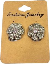 Fako Bijoux® - Clip Oorbellen - Bloem Strass