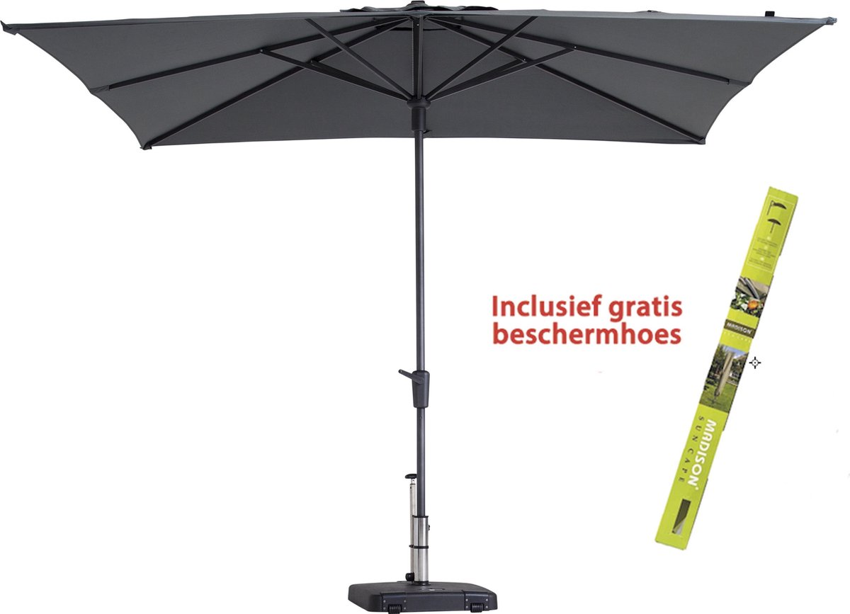 Parasol Madison Vierkant Syros Grijs Incl Beschermhoes