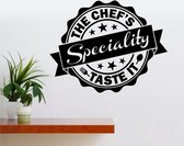 Muursticker - The Chefs Speciality - 50x65 - Zwart