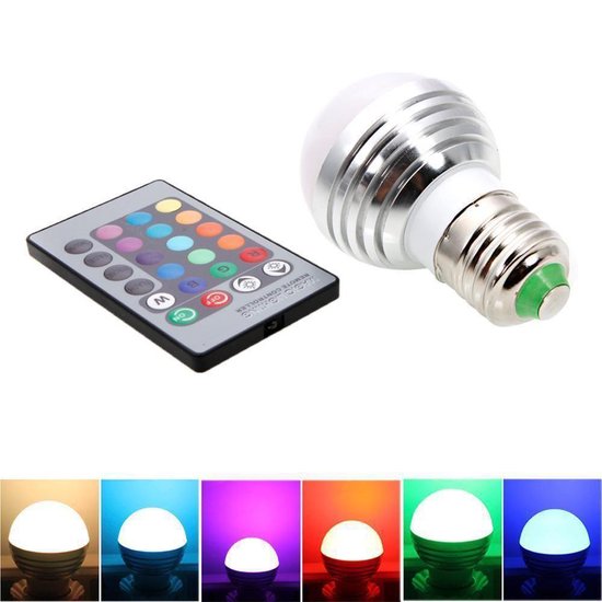 Led verlichting - RGB led lamp - Dimbaar - 16 kleuren - 5W - E27 - Voor de  ideale sfeer | bol.com