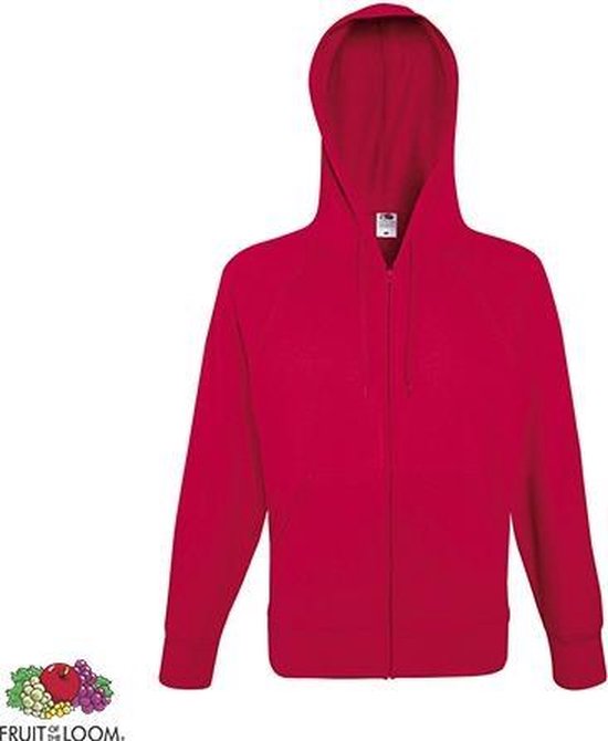 Fruit of the Loom hoodie vest met rits lichtgewicht