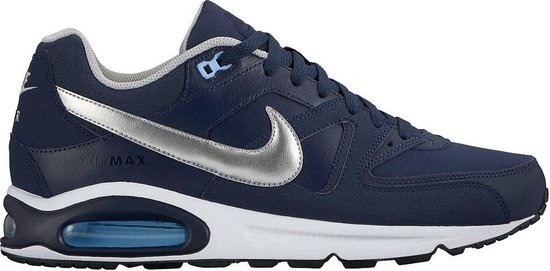 Nike Air Max Command Leather Sneakers Heren - Obsidian/Metallic Silver-Bluec