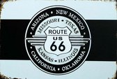 Wandbord - Route 66 US -20x30cm-