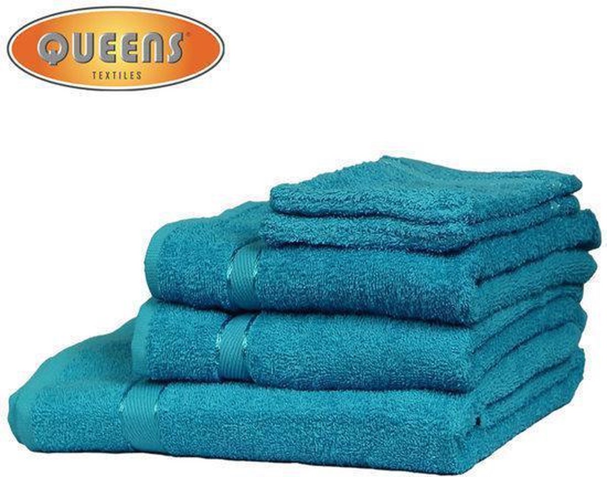 Queens Badhanddoek 5-delig handdoeken turquoise | bol.com