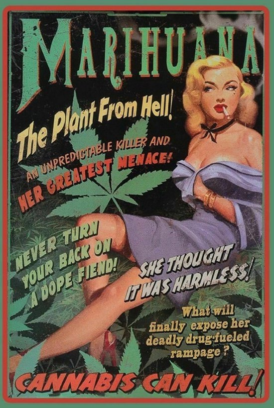 Wandbord - Marihuana The Plant From Hell -20x30cm-
