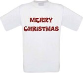 Merry christmas T-shirt maat XXL wit
