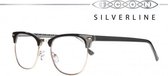 Icon Eyewear MCU721 Clubmaster Silverline Leesbril +1.00 - Glanzend zwart