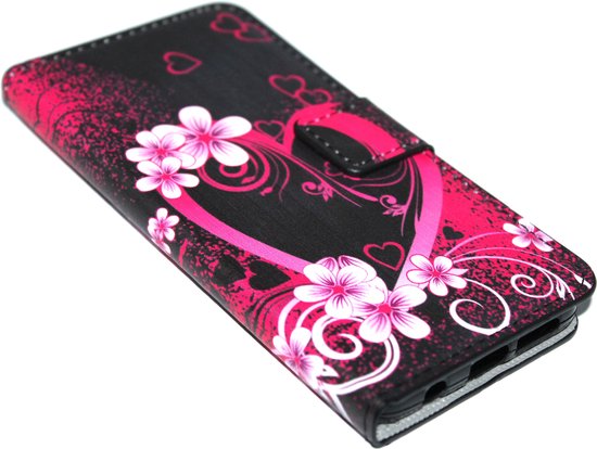 Coque en cuir artificiel cœur pour Samsung Galaxy S9 Plus