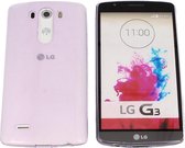 LG G3 D855, 0.35mm Ultra Thin Matte Soft Back Skin case Transparant Paars Purple