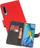 Booktype Telefoonhoesjes - Bookcase Hoesje - Wallet Case -  Geschikt voor Huawei P30 - Rood