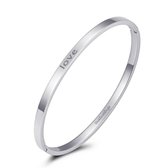 Fashionthings Bangle love - Dames - Stainless Steel - Zilverkleurig - 4mm