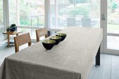 Joy@home Tafellaken - Tafelkleed - Tafelzeil - Afgewerkt Met Biaislint - Opgerold op dunne rol - Geen plooien - Trendy - Weaves Beige/Wit
