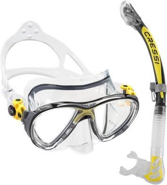Cressi Big Eyes Evolution Masker + Alpha Ultra Dry Snorkel