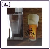 8x Bierglazen 400ml - glas glazen bier longdrink